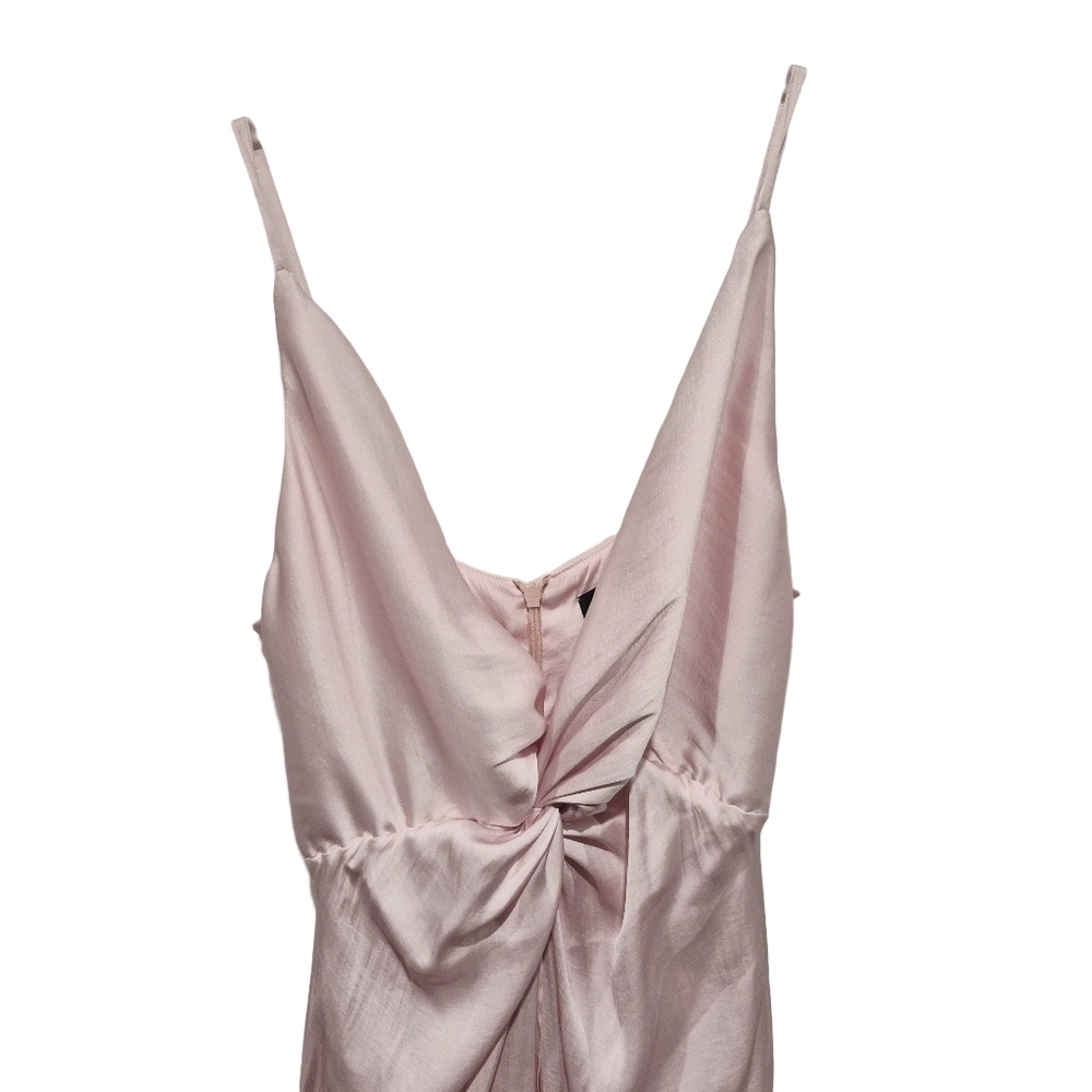Bardot OrA Twisted Satin Pink Sleeveless Dress - Picture 3 of 10